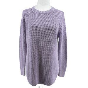 CORE life Size M Cozy Lilac Knit Sweater Coastal Grandma Vibes 100% Cotton